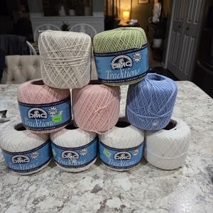 DMC Traditions Crochet Cotton Set Lot Of 9 Some NWT